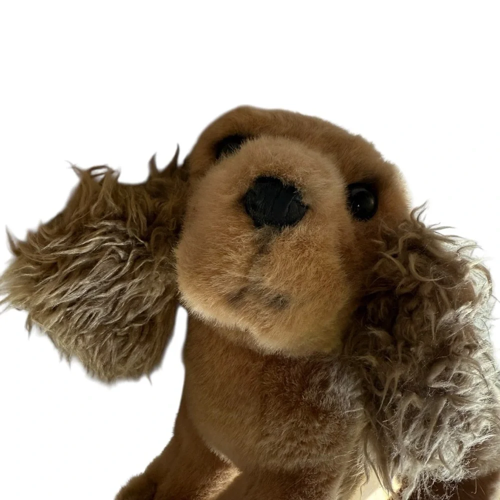 Vintage American Wego Stuffed Animal Plush Spaniel Dog 12” Tan Brown 1968